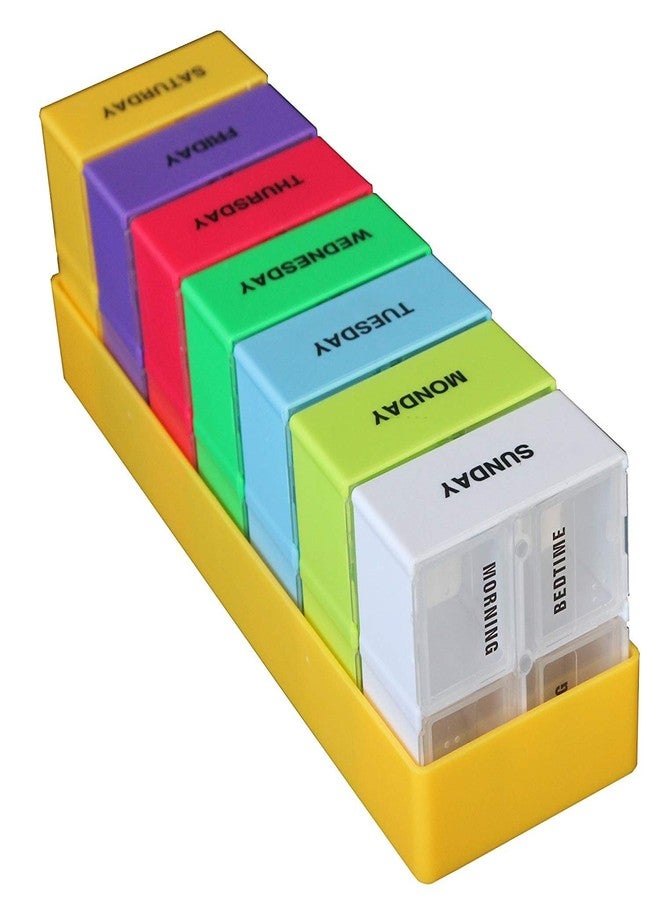 Topinon 7 Day 28 Compartment Pill Box | Weekly Medicine Organizer with Morning, Noon, Night Sections | Portable Pill Storage Container Case for Tablets, Vitamins, and Supplements - Image 2